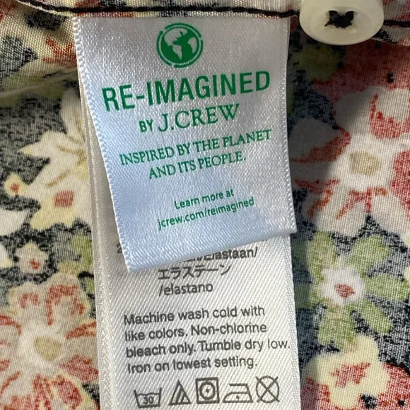 Re-imagined By J Crew Button Collared Shirt floral long sleeve Mens Organic - Picture 4 of 9